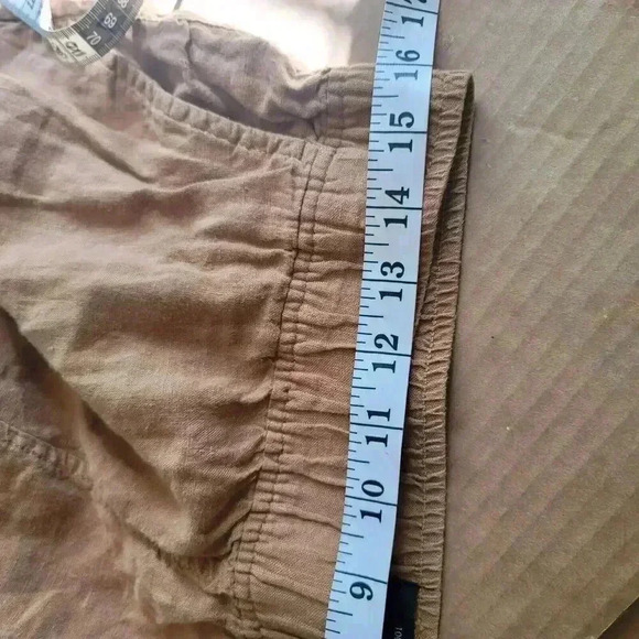 Talbots Brown 100% Linen Wide Leg Pants Women's Size Large - Picture 8 of 9